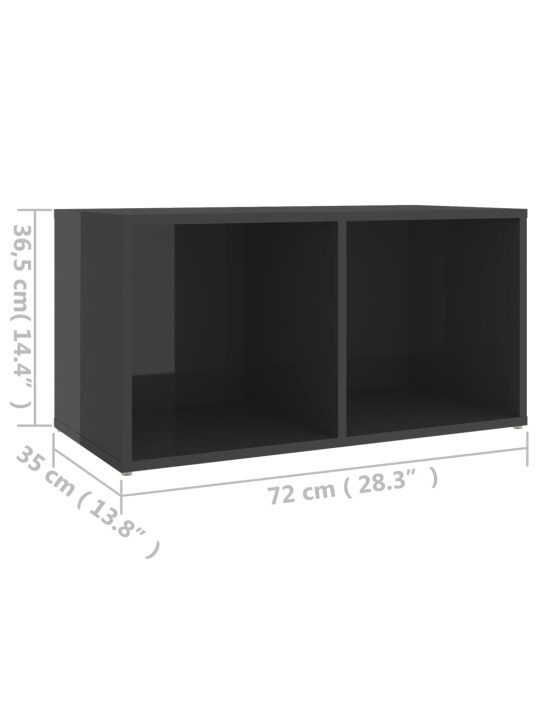 TV stolek šedý vysoký lesk 72 x 35 x 36,5 cm kompozitní dřevo