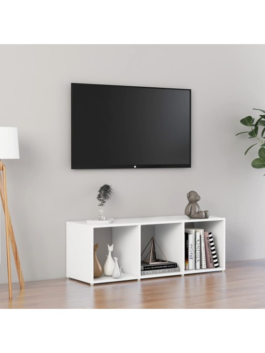 Tv stolek bílý 107 x 35 x 37 cm dřevotříska