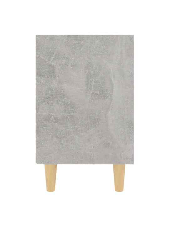 Noční stolky s nohami z masivu 2 ks betonově šedé 40x30x50 cm