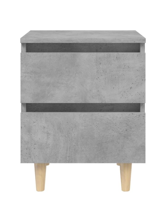Noční stolky s nohami z borovice 2 ks betonově šedé 40x35x50 cm