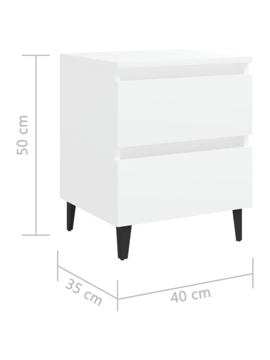 Noční stolky 2 ks bílé 40 x 35 x 50 cm kompozitní dřevo