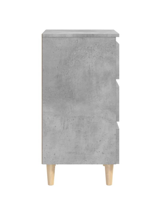 Noční stolky s dřevěnými nohami 2 ks betonově šedé 40x35x69 cm