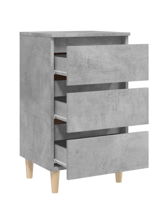 Noční stolky s dřevěnými nohami 2 ks betonově šedé 40x35x69 cm