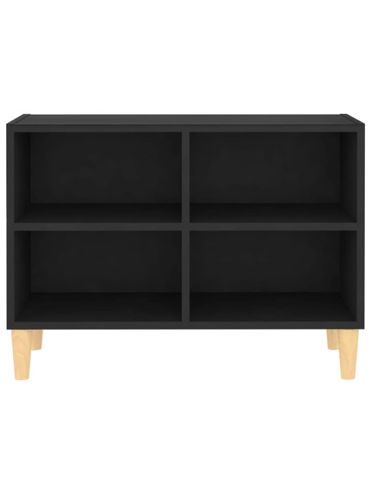 TV stolek nohy z masivního dřeva černý 69,5 x 30 x 50 cm