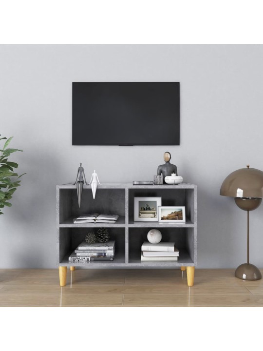 TV stolek nohy z masivního dřeva betonově šedý 69,5x30x50 cm