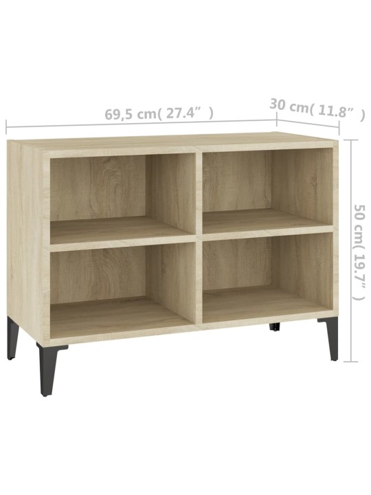 TV stolek s kovovými nohami dub sonoma 69,5 x 30 x 50 cm