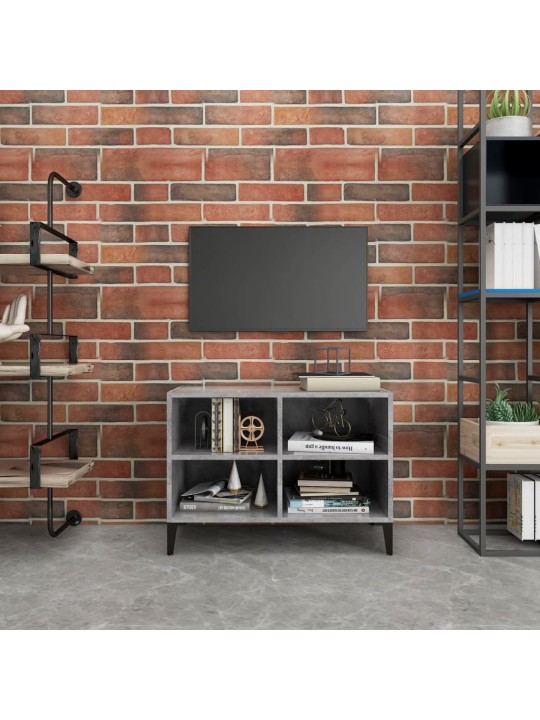 TV stolek s kovovými nohami betonově šedý 69,5 x 30 x 50 cm
