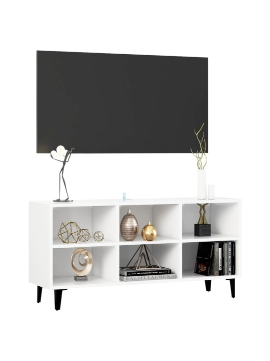 Tv stolek s kovovými nohami bílý 103,5 x 30 x 50 cm