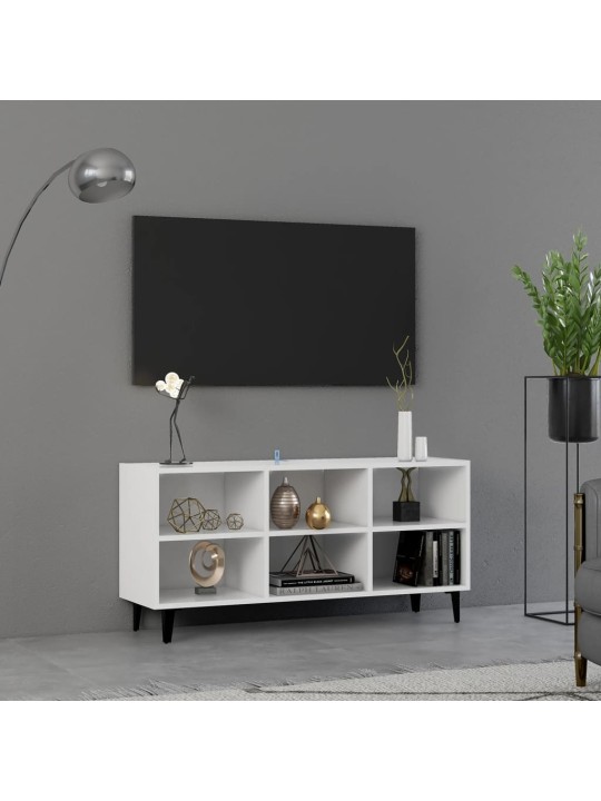 Tv stolek s kovovými nohami bílý 103,5 x 30 x 50 cm