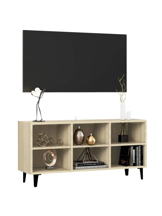 TV stolek s kovovými nohami dub sonoma 103,5 x 30 x 50 cm