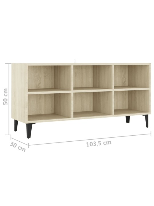 TV stolek s kovovými nohami dub sonoma 103,5 x 30 x 50 cm