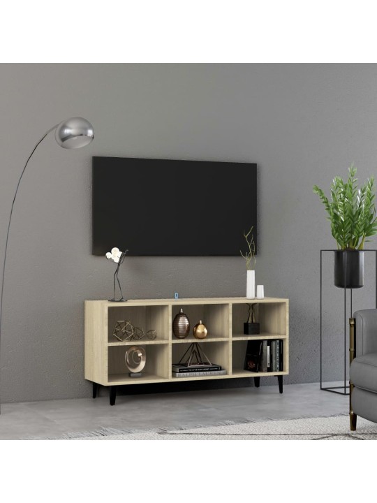 TV stolek s kovovými nohami dub sonoma 103,5 x 30 x 50 cm