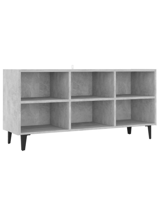 Tv stolek s kovovými nohami betonově šedý 103,5 x 30 x 50 cm