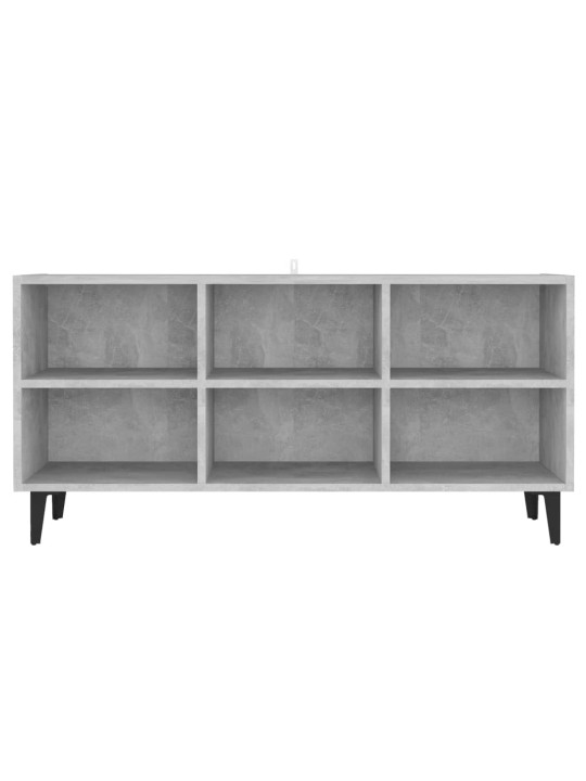 Tv stolek s kovovými nohami betonově šedý 103,5 x 30 x 50 cm