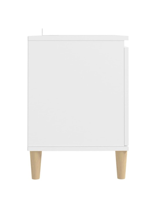 TV skříňka s nohami z masivního dřeva bílá 103,5 x 35 x 50 cm