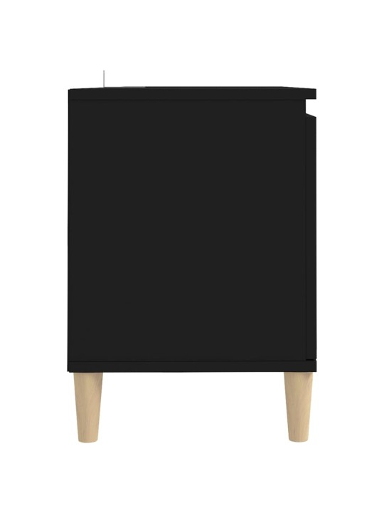 TV skříňka s nohami z masivního dřeva černá 103,5 x 35 x 50 cm