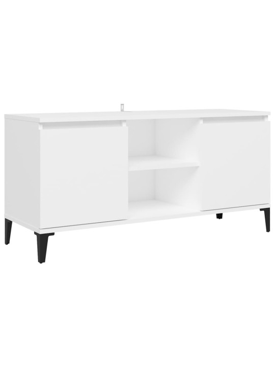 TV stolek s kovovými nohami bílý 103,5 x 35 x 50 cm