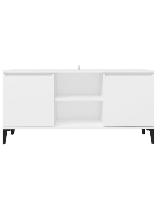 TV stolek s kovovými nohami bílý 103,5 x 35 x 50 cm