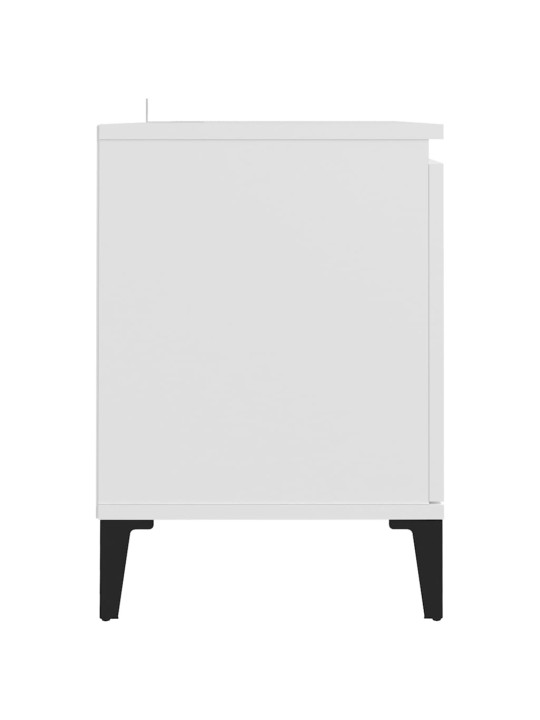 TV stolek s kovovými nohami bílý 103,5 x 35 x 50 cm