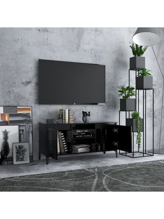 TV stolek s kovovými nohami černý 103,5 x 35 x 50 cm