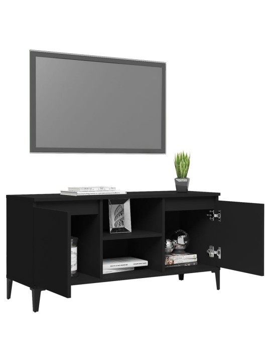 TV stolek s kovovými nohami černý 103,5 x 35 x 50 cm