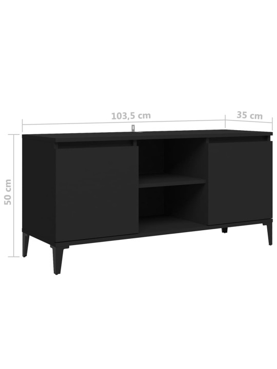 TV stolek s kovovými nohami černý 103,5 x 35 x 50 cm