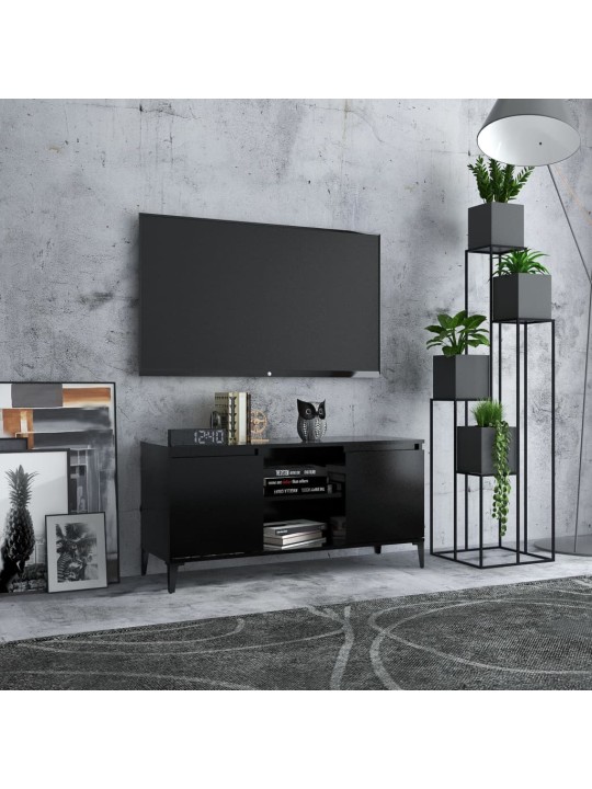 TV stolek s kovovými nohami černý 103,5 x 35 x 50 cm