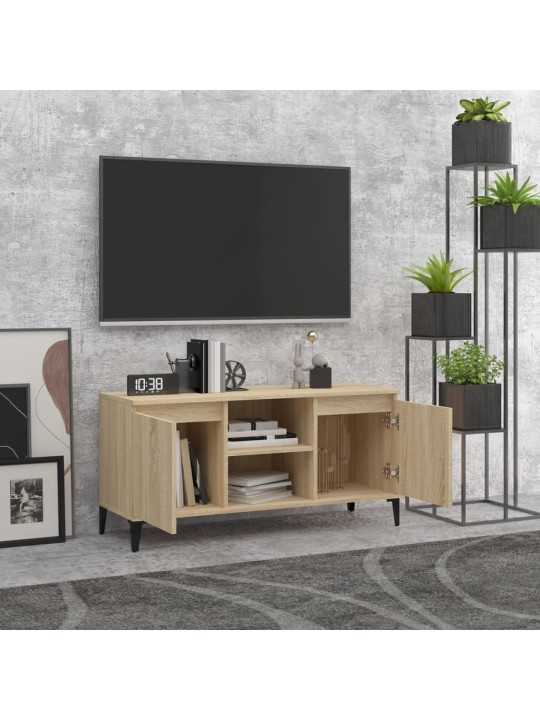 TV stolek s kovovými nohami dub sonoma 103,5 x 35 x 50 cm