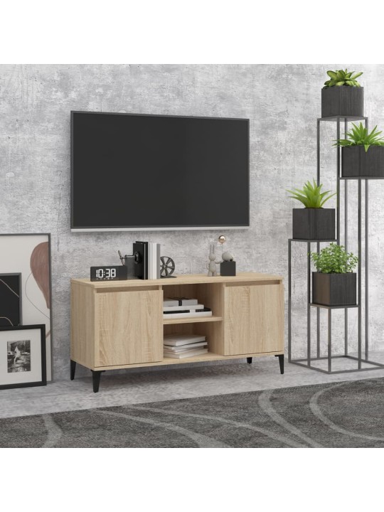 TV stolek s kovovými nohami dub sonoma 103,5 x 35 x 50 cm