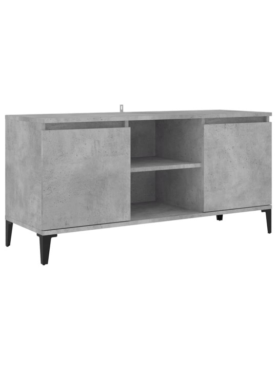 TV stolek s kovovými nohami betonově šedý 103,5 x 35 x 50 cm
