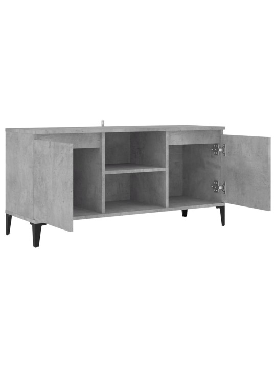 TV stolek s kovovými nohami betonově šedý 103,5 x 35 x 50 cm