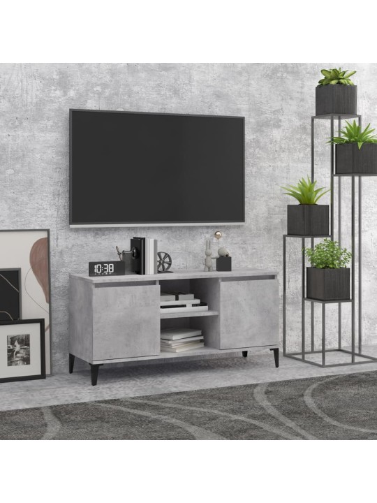 TV stolek s kovovými nohami betonově šedý 103,5 x 35 x 50 cm