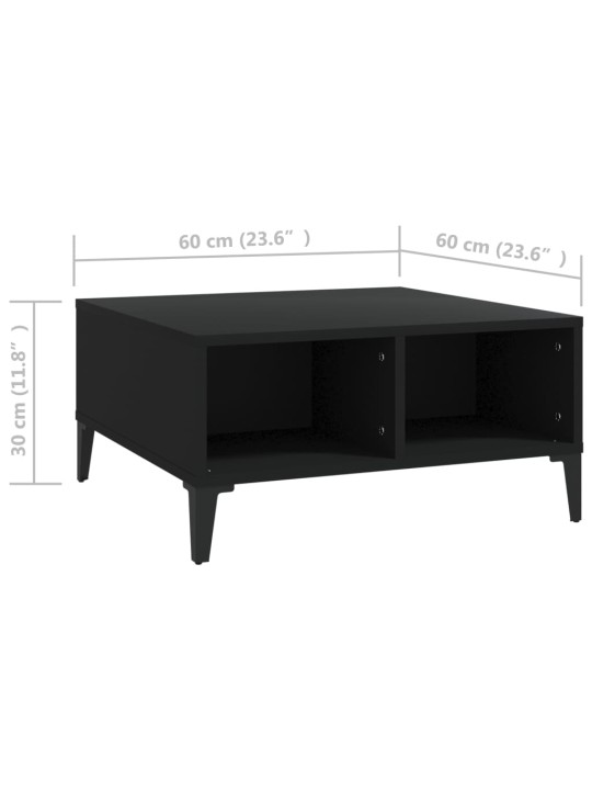 Konferenční stolek černý 60 x 60 x 30 cm dřevotříska