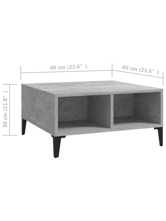Konferenční stolek betonově šedý 60x60x30 cm kompozitní dřevo