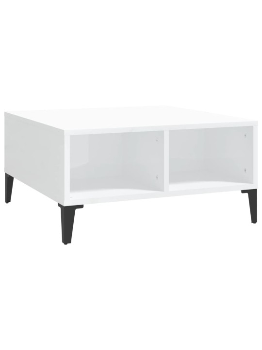 Konferenční stolek bílý lesklý 60 x 60 x 30 cm kompozitní dřevo
