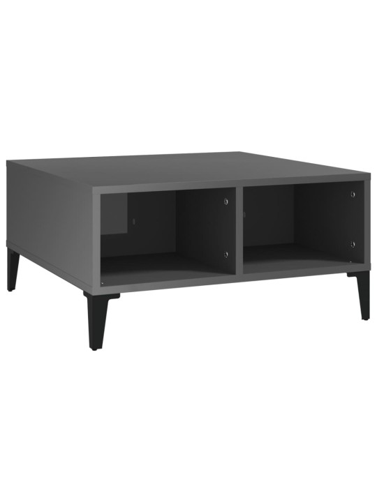 Konferenční stolek šedý lesklý 60 x 60 x 30 cm kompozitní dřevo