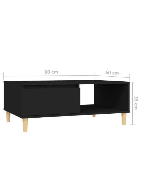 Konferenční stolek černý 90 x 60 x 35 cm kompozitní dřevo