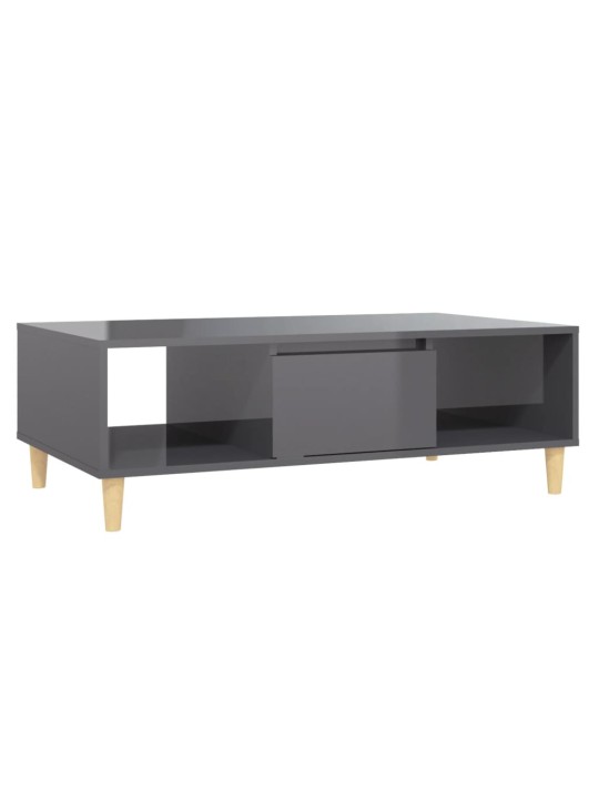 Konferenční stolek šedý lesklý 103,5x60x35 cm kompozitní dřevo