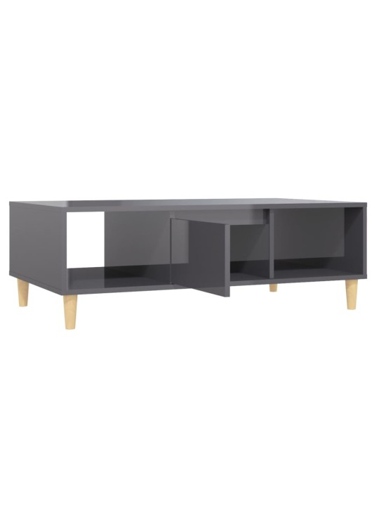 Konferenční stolek šedý lesklý 103,5x60x35 cm kompozitní dřevo