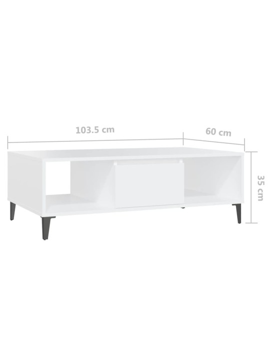Konferenční stolek bílý 103,5 x 60 x 35 cm kompozitní dřevo