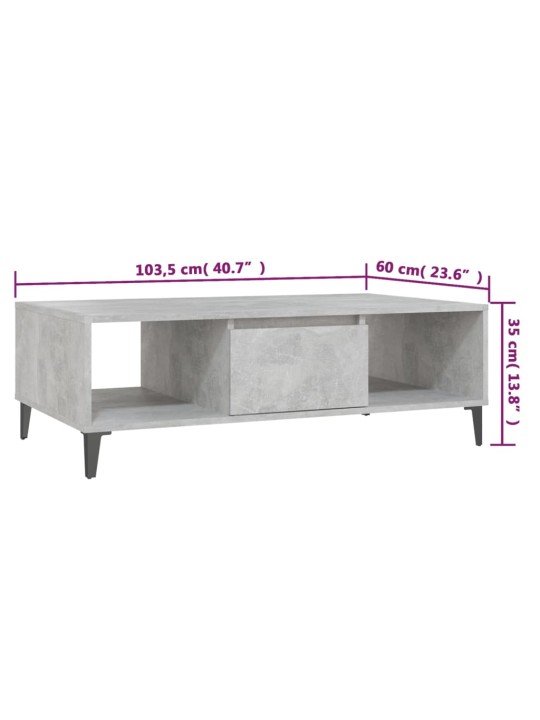 Konferenční stolek betonově šedý 103,5 x 60 x 35 cm kompozit