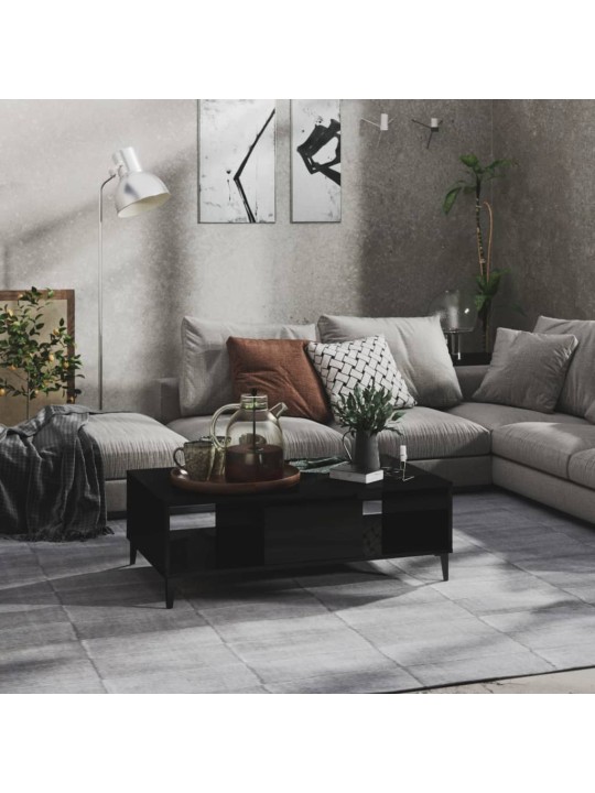 Konferenční stolek černý lesklý 103,5x60x35 cm kompozitní dřevo