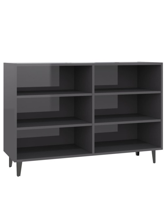 Příborník šedý s vysokým leskem 103,5x35x70 cm kompozitní dřevo