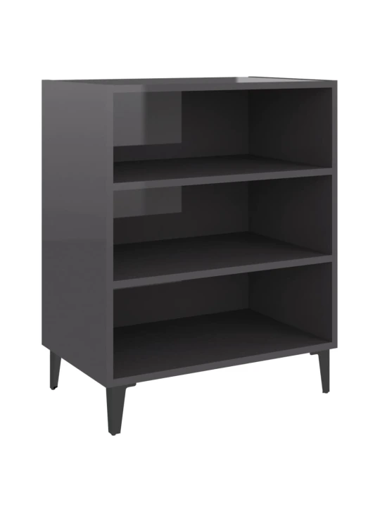 Příborník šedý s vysokým leskem 57x35x70 cm kompozitní dřevo