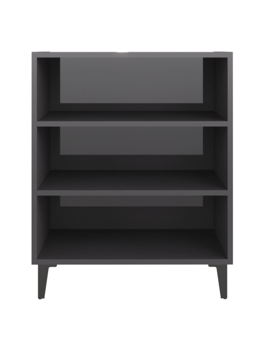 Příborník šedý s vysokým leskem 57x35x70 cm kompozitní dřevo