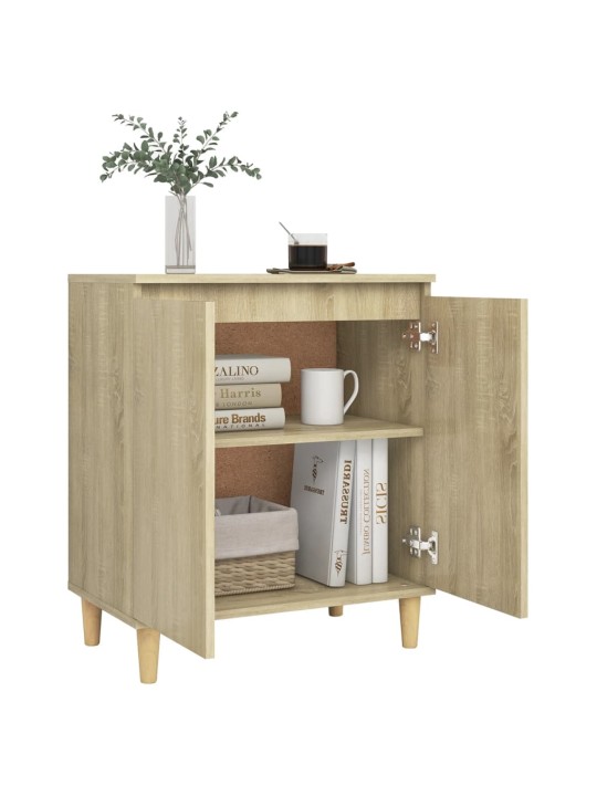 Příborník s dřevěnými nohami sonoma 60x35x70cm kompozitní dřevo