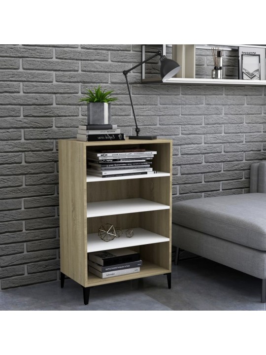 Příborník bílý a dub sonoma 57 x 35 x 90 cm kompozitní dřevo