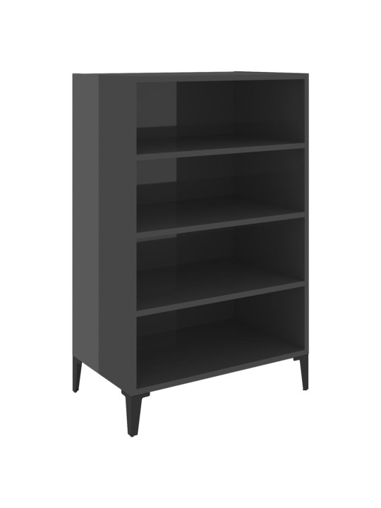 Příborník šedý s vysokým leskem 57x35x90 cm kompozitní dřevo