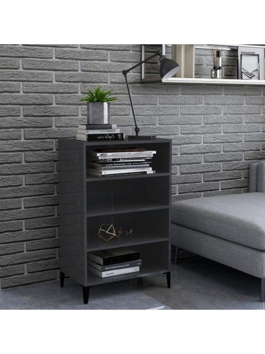 Příborník šedý s vysokým leskem 57x35x90 cm kompozitní dřevo