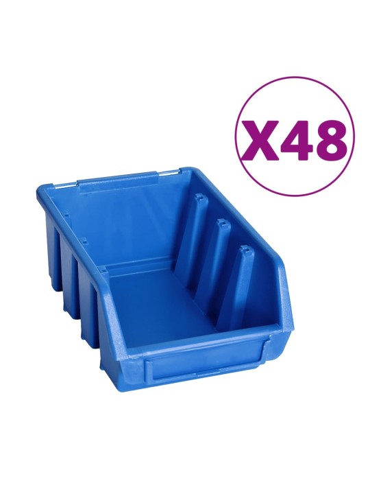 128dílná sada skladovacích zásobníků nástěnné panely modročerná